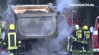 LKW Brand auf L 201 Brennende Sattelzugmaschine bei Brieselang [upl. by Vareck831]