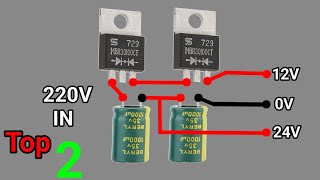 Top 2 Dual 220V TO 12V Battery Charger Circuits Using High Current Rectifier Dodes [upl. by Oimetra]