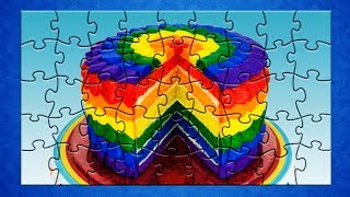 Торт Радуга Мозайка Пазл Color Rainbow Cake Puzzle Game for kids [upl. by Attalie731]