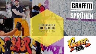 Graffiti Sprühen  Die 3 Grundarten ein Graffiti auszufüllen  Basics  Graffiti Coach [upl. by Shaia615]