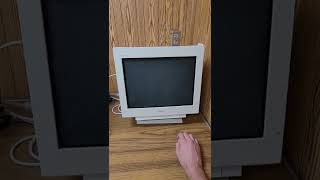 Powering on a 17quot Dell branded Trinitron CRT monitor [upl. by Jobi]