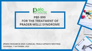 PBF999 for the Treatment of PraderWilli Syndrome [upl. by Sedgewake372]