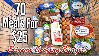 70 Meals For 25  Quick amp EASY Cheap Meal Ideas  Emergency Grocery Budget Shopping  Julia Pacheco [upl. by Sucramal647]