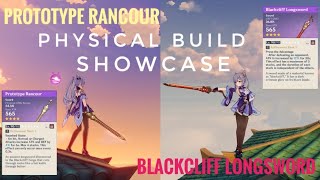 Blackcliff Longsword vs Prototype Rancour F2P Keqing Physical Build AR 55 WL 8 Genshin Impact [upl. by Hayilaa263]