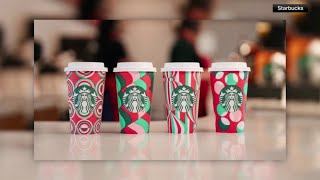 Starbucks unveils 2024 holiday cups amid sales slump [upl. by Yemrej262]