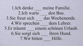 an auf mit von um nach für über Verben mit feste Präposition Dativ Akkusativ A1 A2 B1 [upl. by Leckie405]