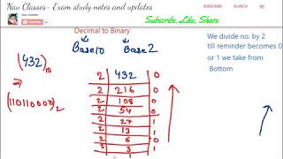 Binary Decimal Octal Hexadecimal conversion ICT class 3  in Hindi [upl. by Opal205]