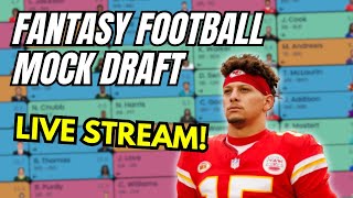 Fantasy Football Mock Draft LIVE STREAM 12Team PPR Mock [upl. by Jenne831]