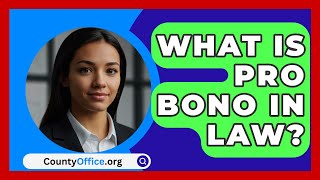 What Is Pro Bono In Law  CountyOfficeorg [upl. by Trin]