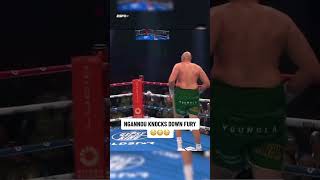 Ngannou knocks down Fury 😮 FuryNgannou Courtesy of ESPN PPV [upl. by Wrench]