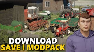 SAVE amp MODPACK DOWNLOAD😍  Polskie Gospodarstwo na Brzozówce❤️  FS22 [upl. by Banwell104]