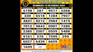 Resultados del Chance del DOMINGO 14 de enero de 2024 Loterias 😱💰💵 chance loteria resultados [upl. by Leeban880]