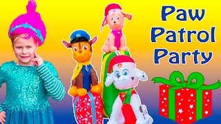 Assistant has a Trolls and Paw Patrol Christmas Party Toy Scavenger Hunt [upl. by Naneek]