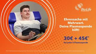 BioLife Plasmazentrum  Ehrensache  Plasma spenden  Alex [upl. by Volnak278]