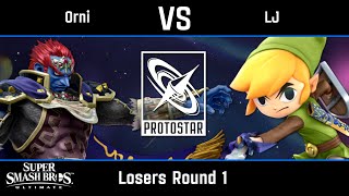 Orni Ganondorf vs LJ Toon Link  Ultimate Losers Round 1  Protostar 47 [upl. by Htebirol]