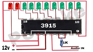 How To Make audio level vu Meter using Lm3915 ic  Pc Take [upl. by Akimal224]