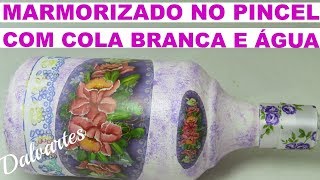 MARMORIZAÇÃO COM PINCEL COLA E ÁGUA [upl. by Yeo]