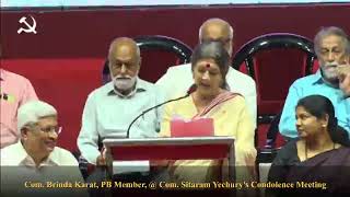 Comrade Sitaram Yechury Condolence Meeting New Delhi  Com Brinda Karat [upl. by Atneuqal]