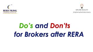 Dos and donts for brokers after rera [upl. by Hammerskjold]