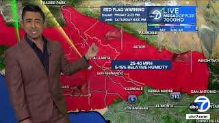 Red flag warning remains in effect for parts of SoCal amid windy conditions [upl. by Teplitz]