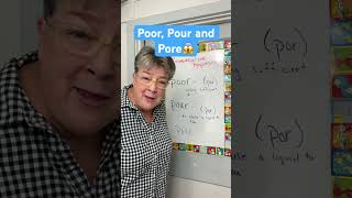 Homophones Poor  Pour and Pore grammar englishlearnenglish easyenglish homophones [upl. by Aivek]