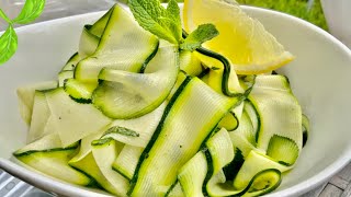 Recette fraîche et rapide de tagliatelles de courgettes mariné au citron et à la menthe👌👌👌😋 [upl. by Koran]