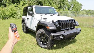 2022 Jeep Wrangler Willys 4X4  Start Up Walkaround Test Drive and Review [upl. by Reifinnej]