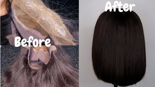 HOW TO REVIVE OLD MATTED TANGLED HUMAN HAIR WIG TO BRAND NEW  Silicon mix wig transformation [upl. by Devi340]