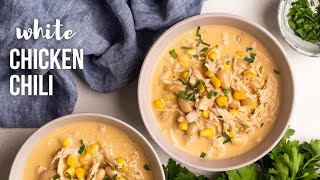 White Chicken Chili a 30 minute dinner  The Recipe Rebel [upl. by Akimot]