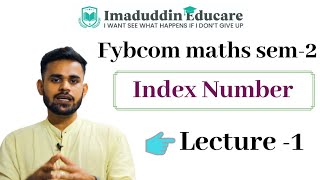 Fybcom maths sem 2  Index Number  1 [upl. by Aerdnaeel]