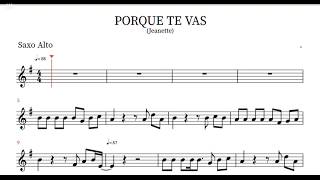 Porque te vas  Jeanette  Playback Partitura para Saxo alto [upl. by Netnerb]