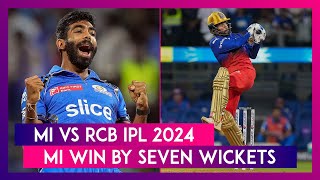 MI vs RCB IPL 2024 Stat Highlights Mumbai Indians Bag Dominant Victory [upl. by Billy]