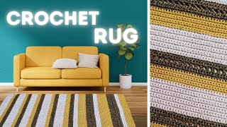 Easy Crochet RUG for beginners Handmade Carpet tutorial [upl. by Notpmah]