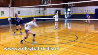 Volleyball Middle Blockers Drill Transition to slide approach [upl. by Schellens]