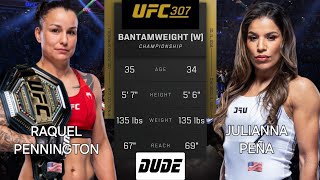 🔴 UFC 307 Raquel Pennington vs Julianna Peña  Full Fight amp Highlights  Bantamweight W Title [upl. by Netsrak]