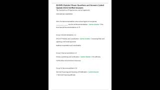 ACAMS Module 2 Exam Questions and Answers Latest Update 2024 Verified Answers [upl. by Aicelaf238]