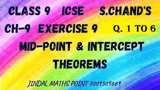 ICSE Ch9 Mid Point And Intercept Theorems Ex9 Q No 16 From S Chands For ICSE Class 9 Math [upl. by Madriene867]