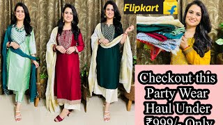 Party Wear Flipkart Kurta Set Haul Under ₹999👗Kaftan KurtaCotton Kurta SetEmbroidered Kurti Review [upl. by Eizle662]