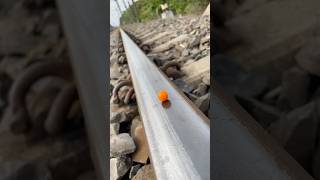 Train vs orange ball 🍊shorts train orange ball viralvideo [upl. by Eldoria]