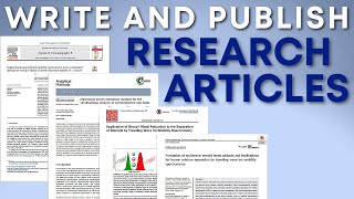 How to Write and Publish Research Articles in Journals Start writing your papers faster [upl. by Downey187]