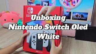 Nintendo Switch Oled White Unboxing 2024 Model [upl. by Namsu]