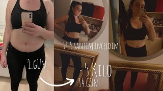 14 GÜNDE NASIL 5 KiLO VERDİM  Chloe Ting Challange  Bel kalça tüm vücut antrenmanı 14cm inceldim [upl. by Oramlub]