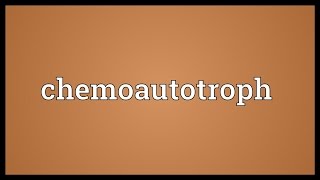 Chemoautotroph Meaning [upl. by Annoyik]