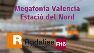 Megafonía ValenciaNord Unidad 447 de Rodalies de Catalunya R16 [upl. by Sonitnatsnoc415]