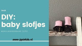 DIY Baby slofjes naaien moeilijkheidsgraad 25 gratis naaipatroon [upl. by Omar439]