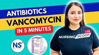 Vancomycin  Antibiotics Pharmacology Concepts  Nursing NCLEX Exam Prep  Nursing Scoop Live NGN [upl. by Arrotal]