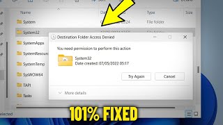 You need permission to perform this action system32 in Windows 11 1087  Fix Cant take Ownership [upl. by Onitselec]