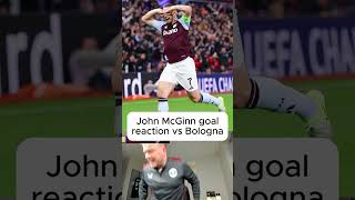 John McGinn goal reaction vs Bologna avfc championsleague McGinn reaction football bologna [upl. by Ahtikal]