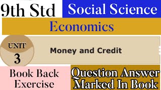 9th Std  Social  Economics  Unit 3  Book Back Exercise [upl. by Erena]