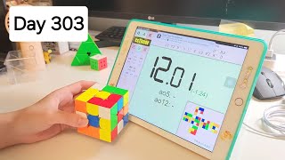 1 Year Cubing Challenge Day 303365 Average 1249  Noob Cuber [upl. by Nnylatsyrc741]